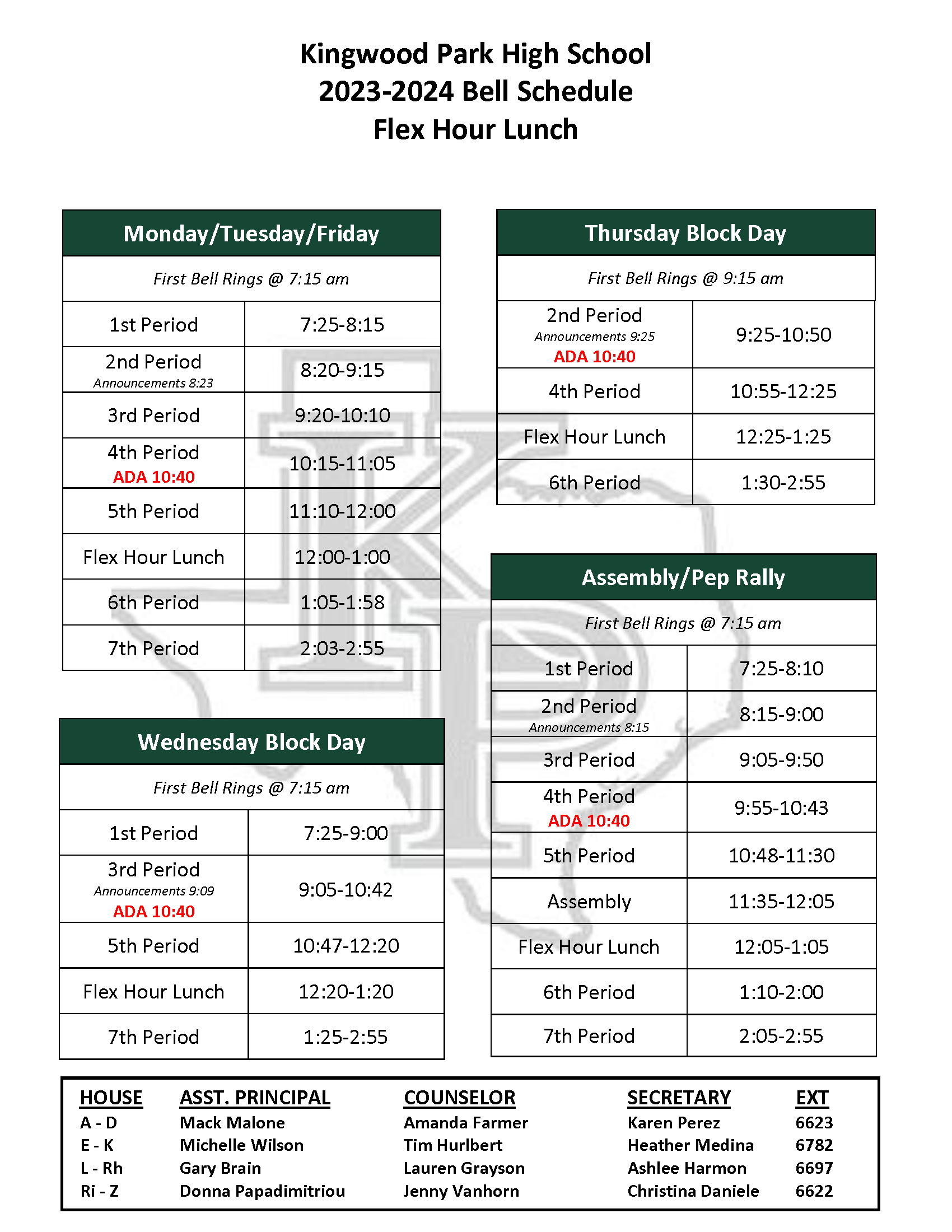 bell-schedules-kingwood-park-high-school