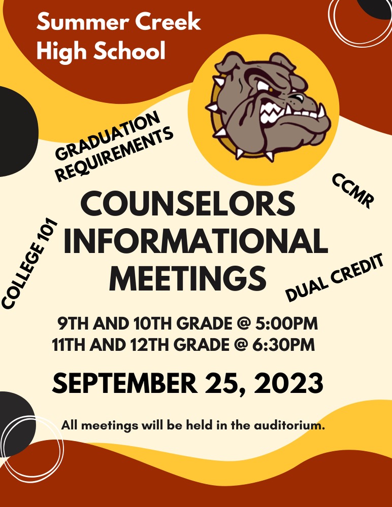 Counselor Meetings Sept. 25