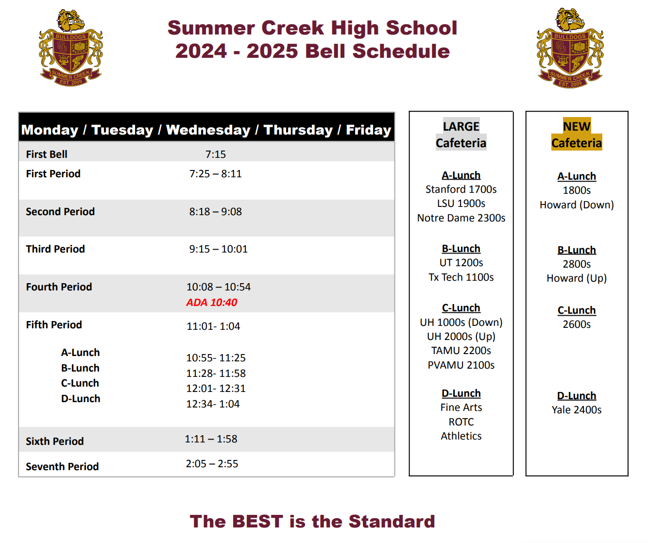 bell schedule