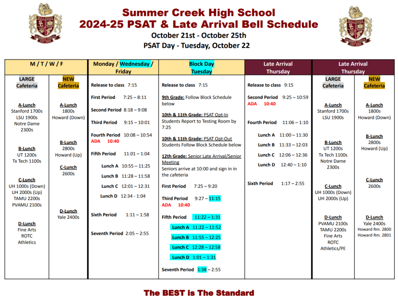 Bell Schedule