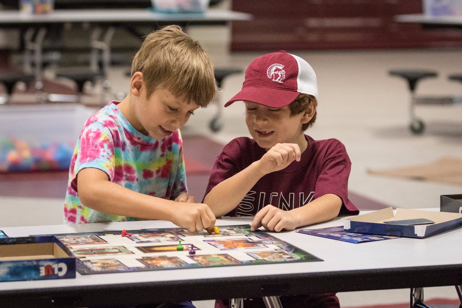 kids learning in the media center