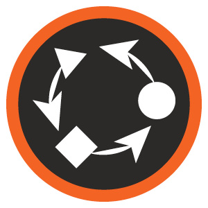 Circular graphic with arrows in a circle