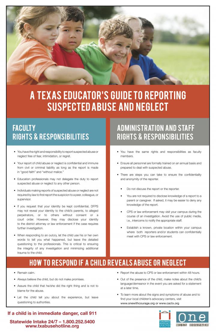 A Texas Educator's Guide to Reporting Suspected Abuse and Neglect