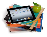 ipad on top of books