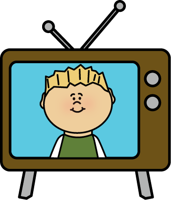 Illustration of a kid on TV