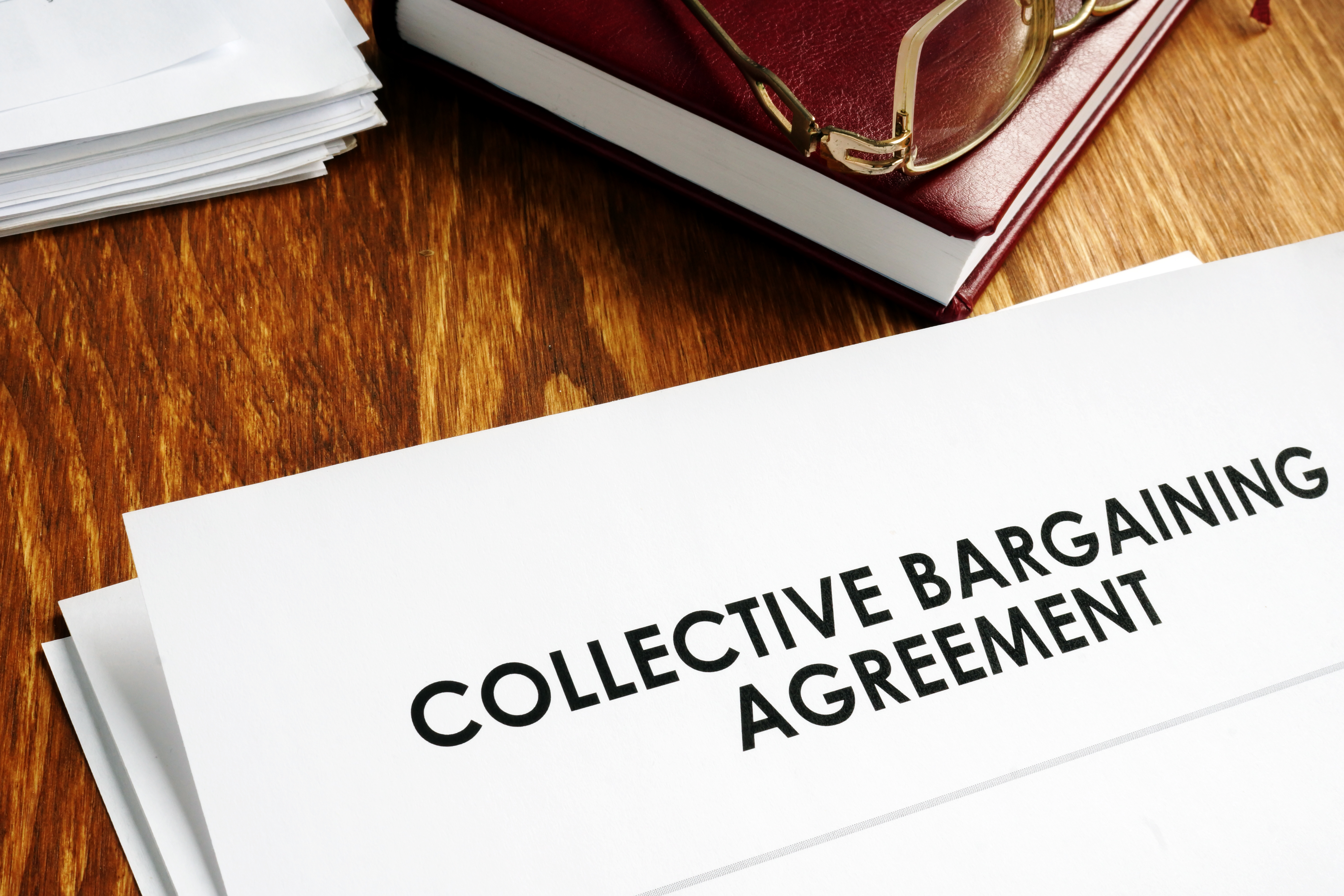 Image with document that shows Collective Bargaining Agreement
