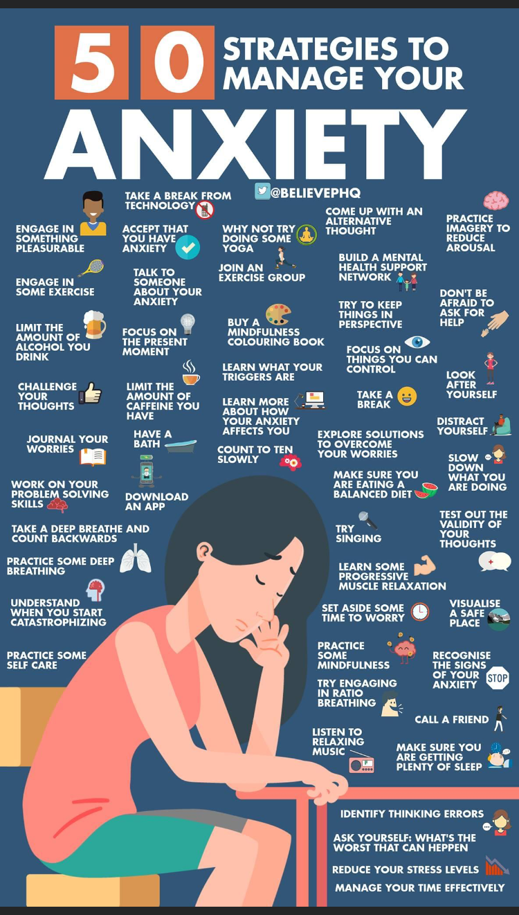 50 strategies to manage your anxiety info picture