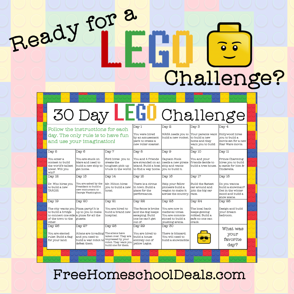 Directions for the 30 Day Lego Challenge