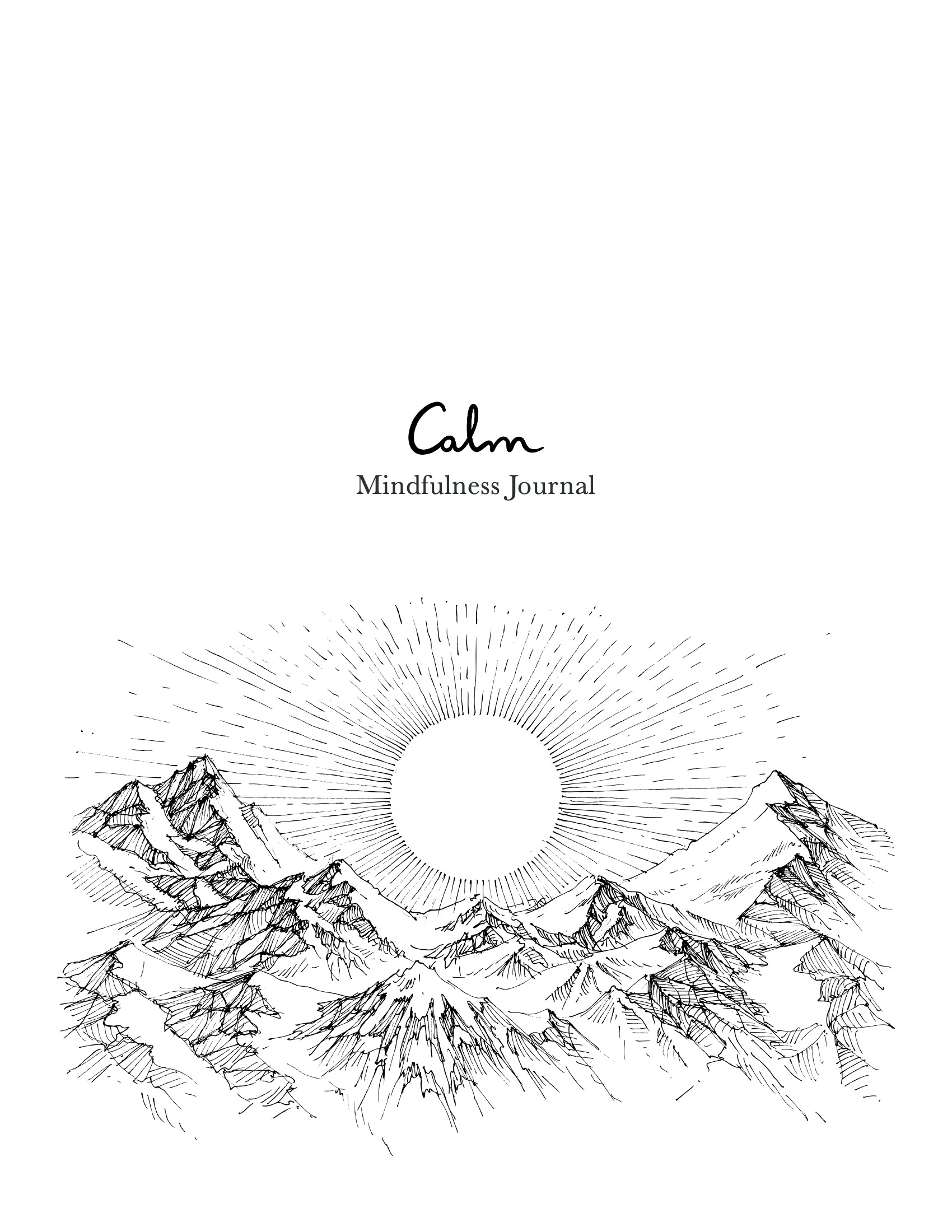 Calm Mindfulness Journal Front Page