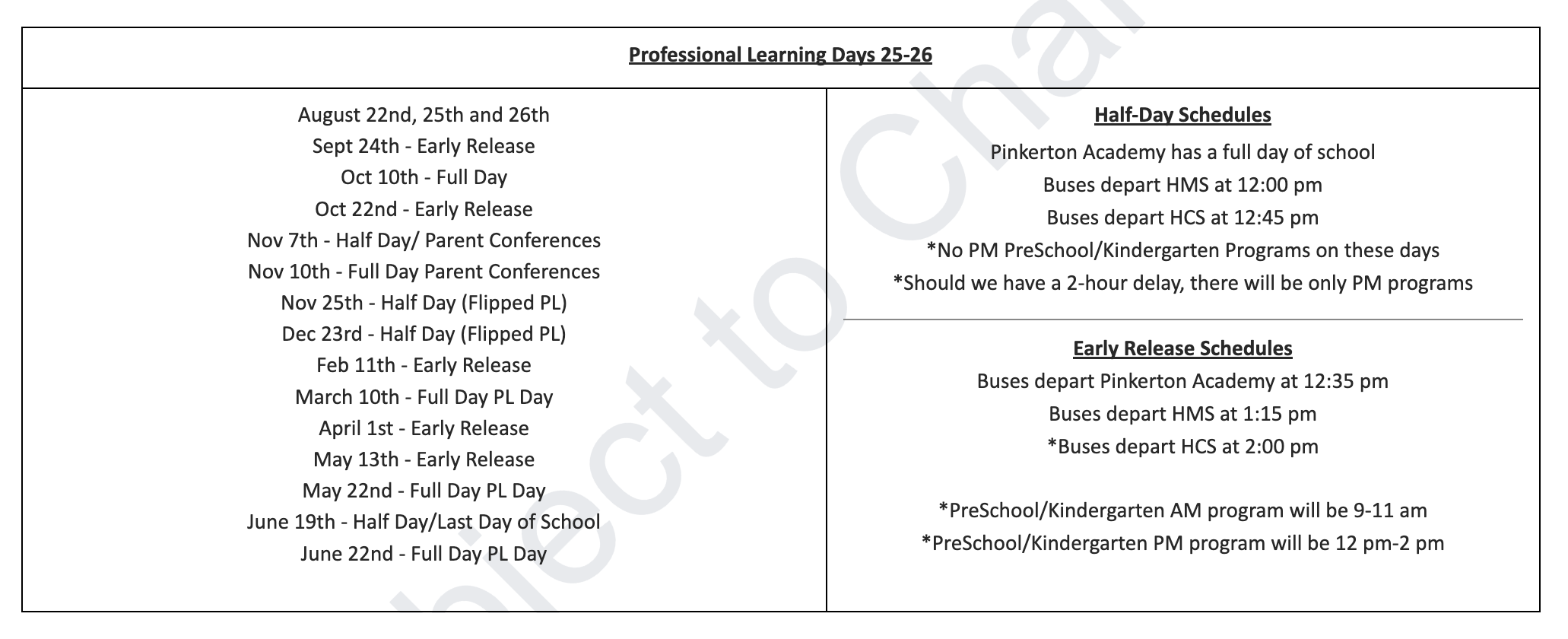 PL Dates