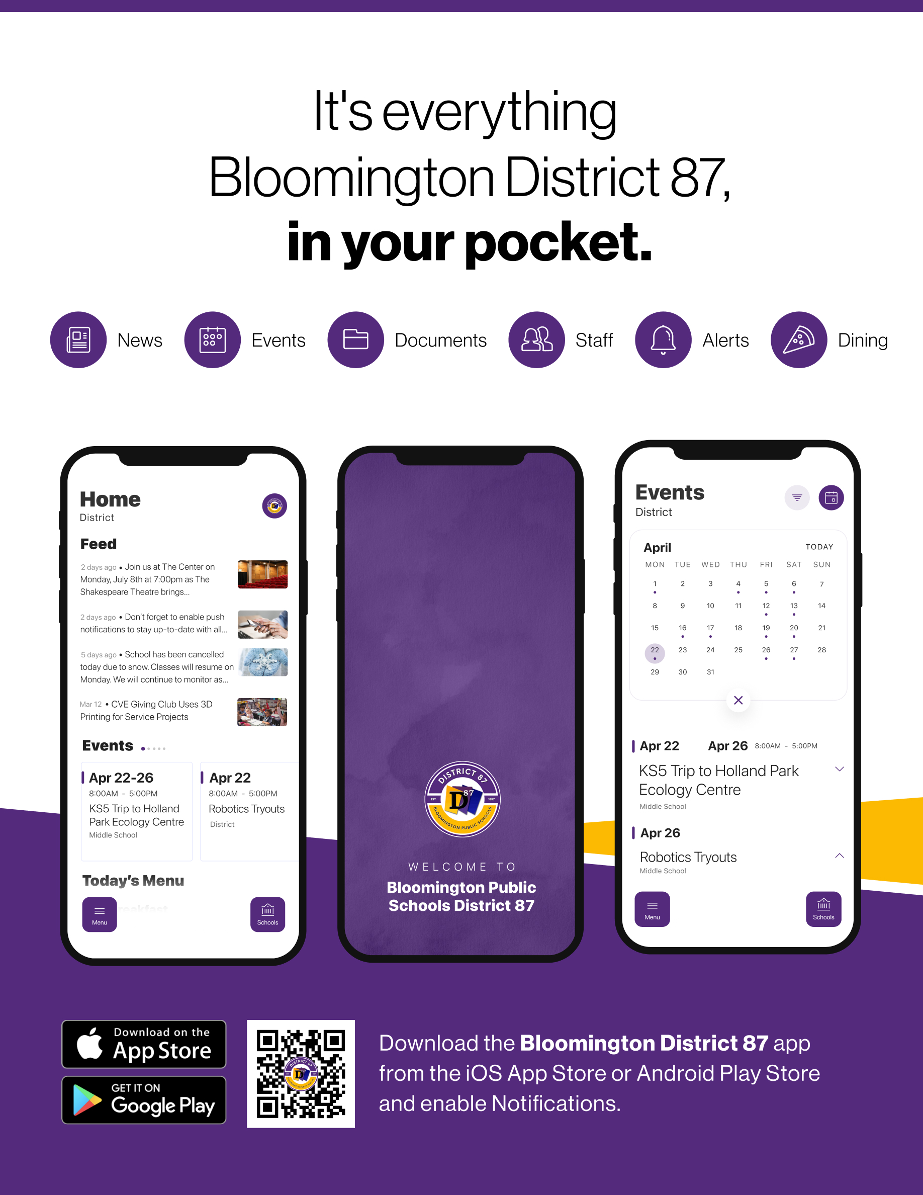 D87 app informational flyer