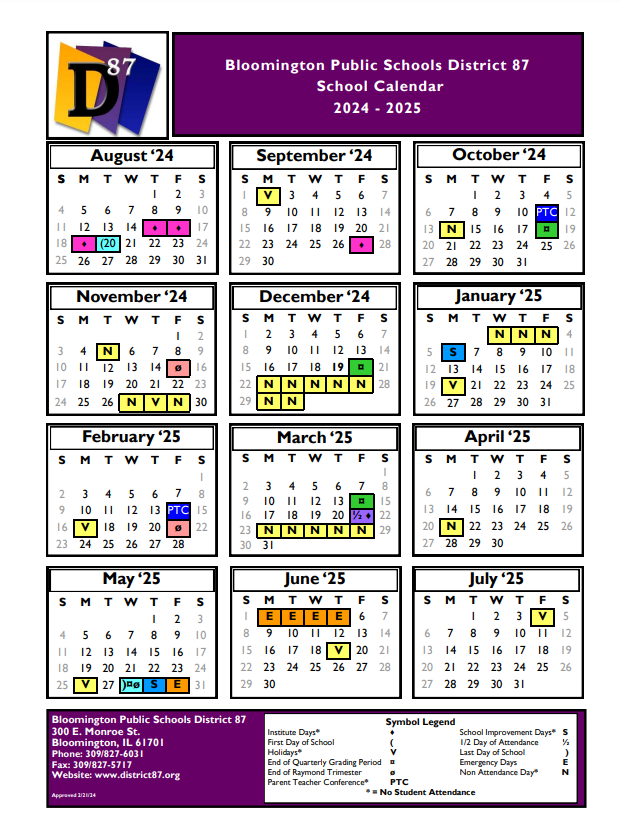 Calendars Bloomington Public Schools District 87 Calendars Bloomington Public Schools District 87