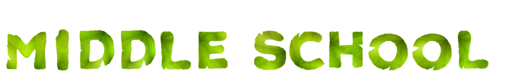 Middle School in green leafy font