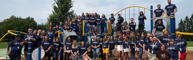 Staff photo on playground