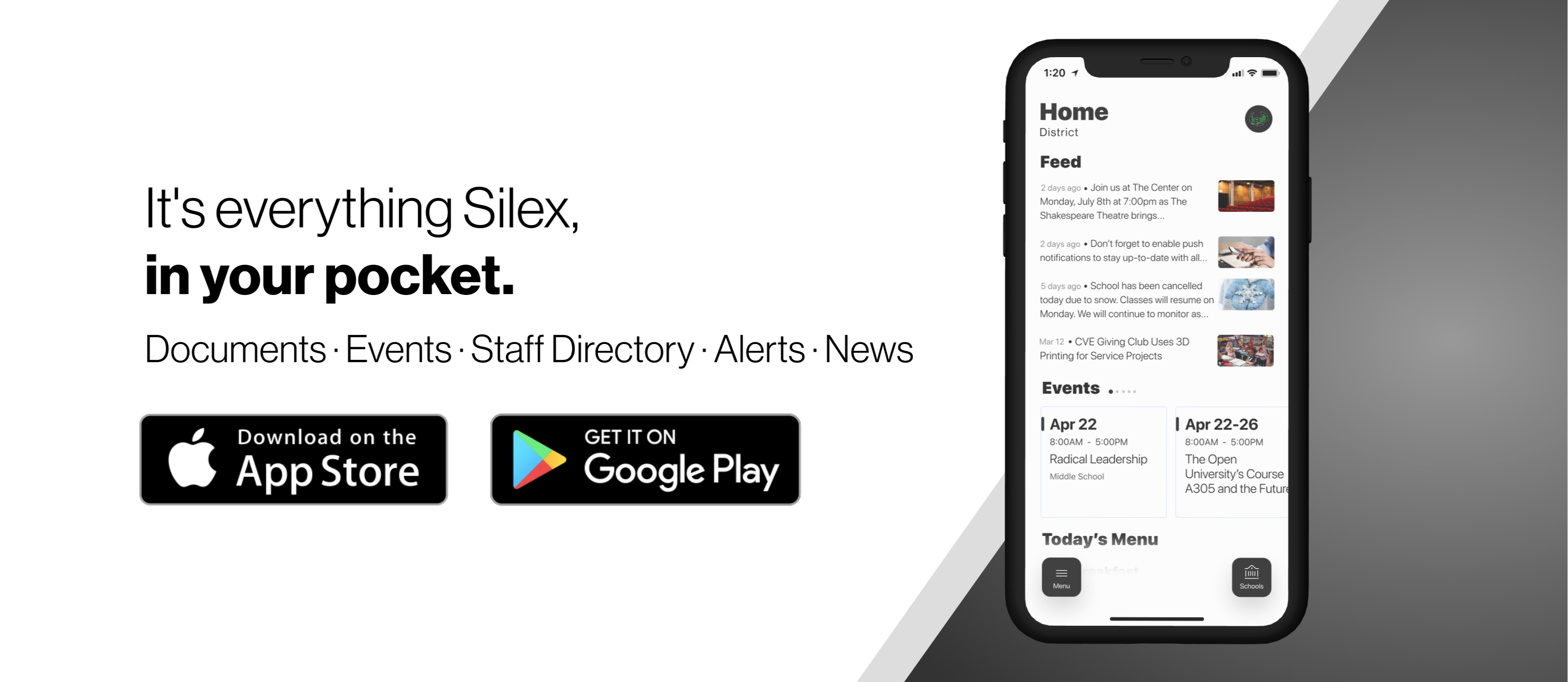 Silex Mobile app  advertisement