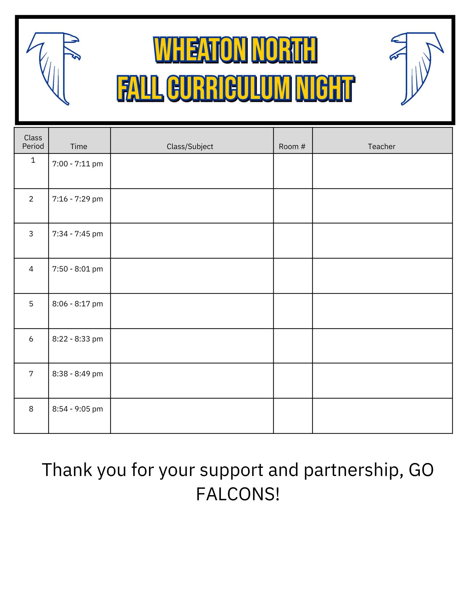 Student Schedule Template