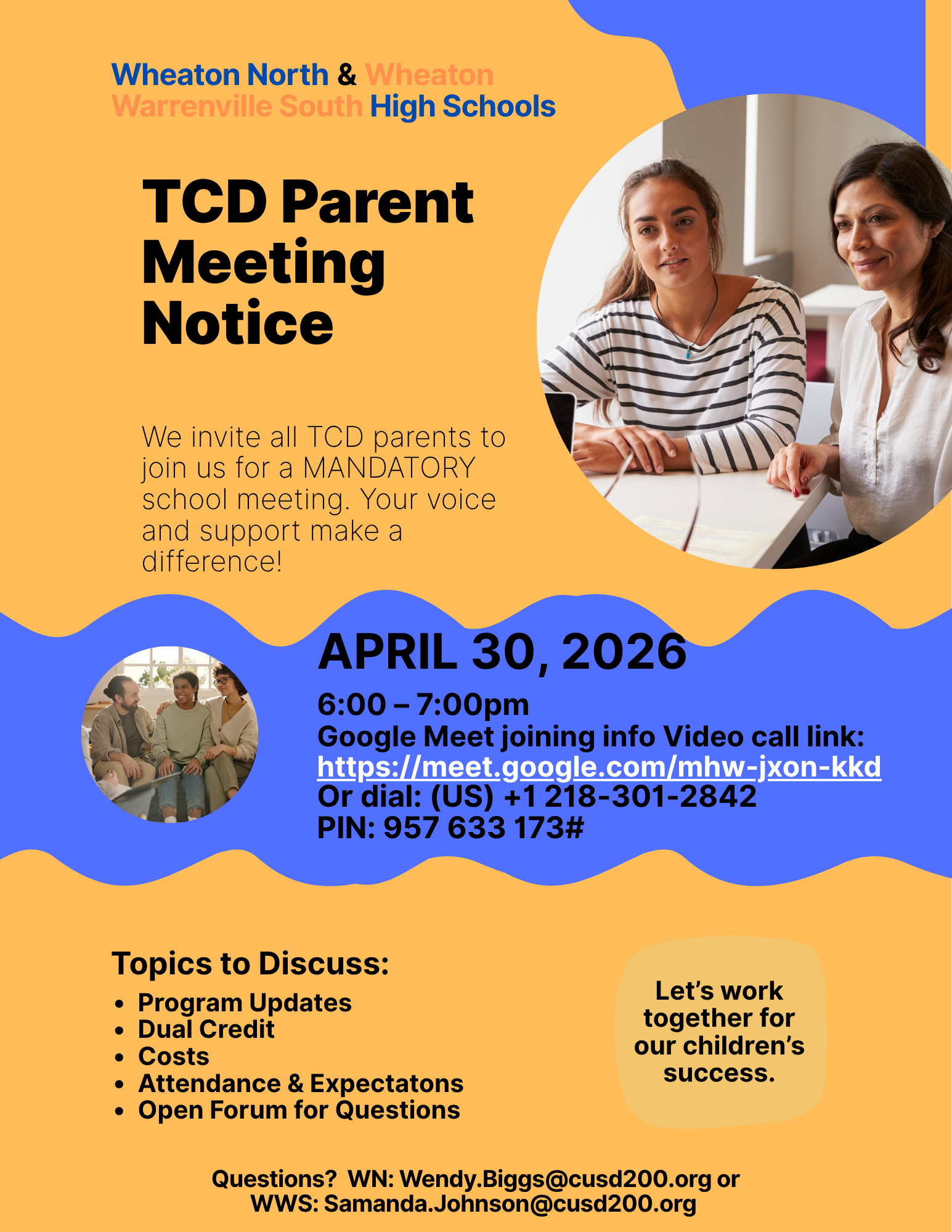 TCD Parent Meeting