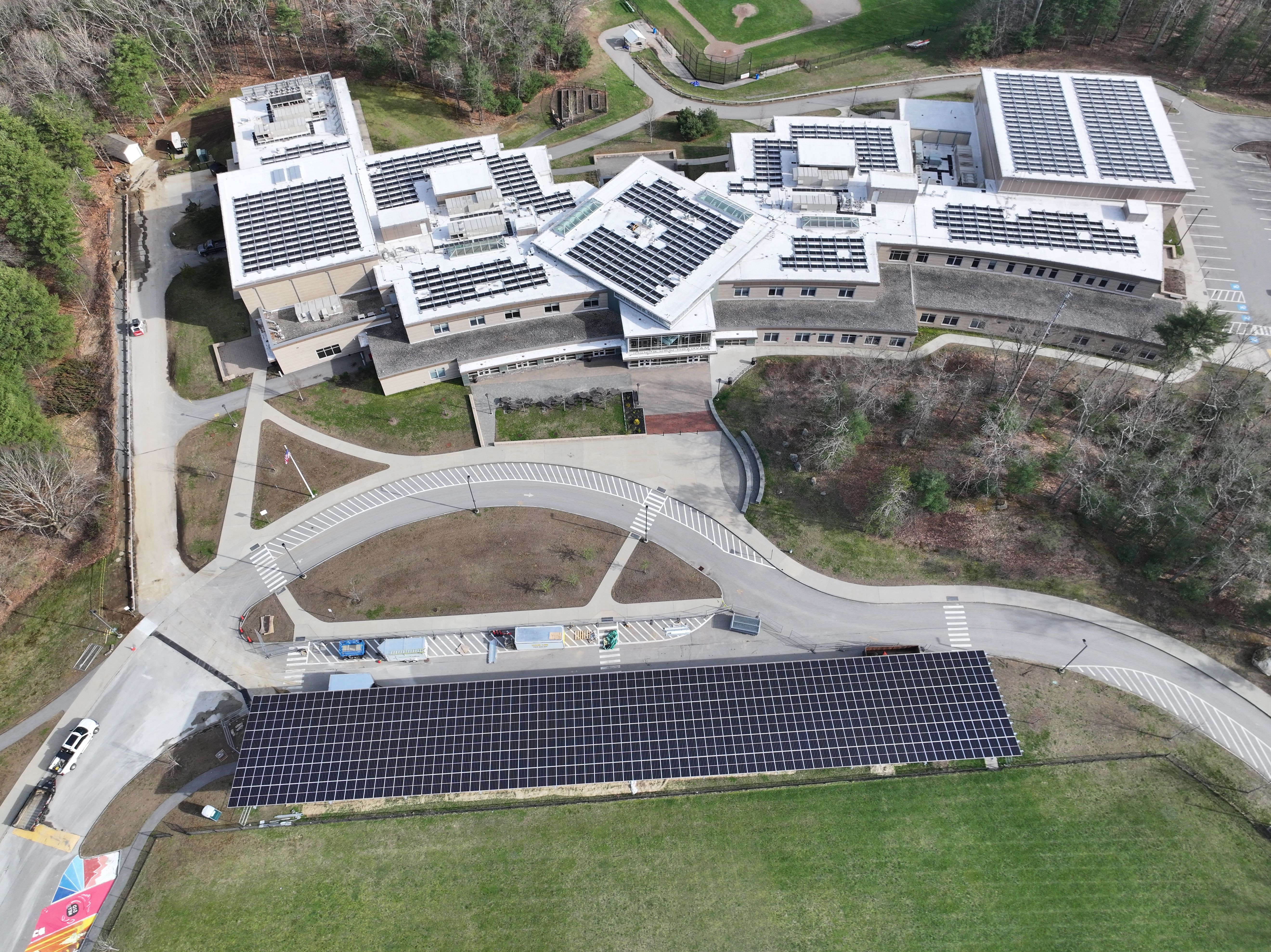 MHS rooftop and parking area solar installation
