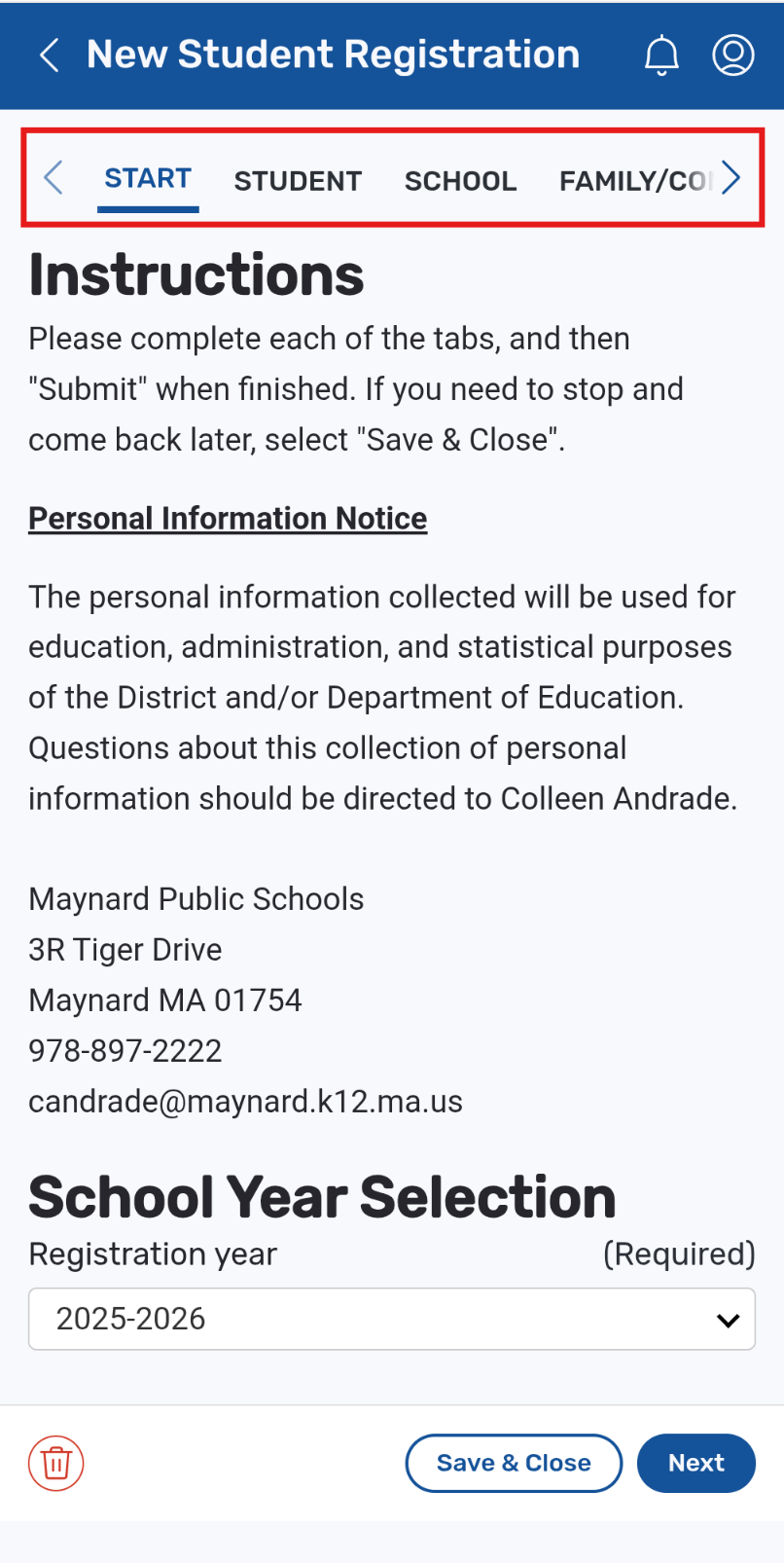 registration navigation