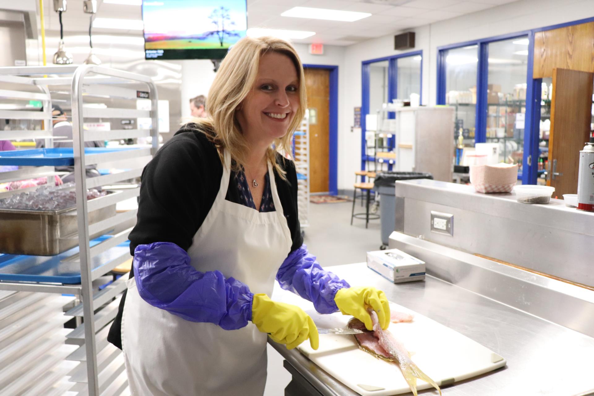 food services staff smiling