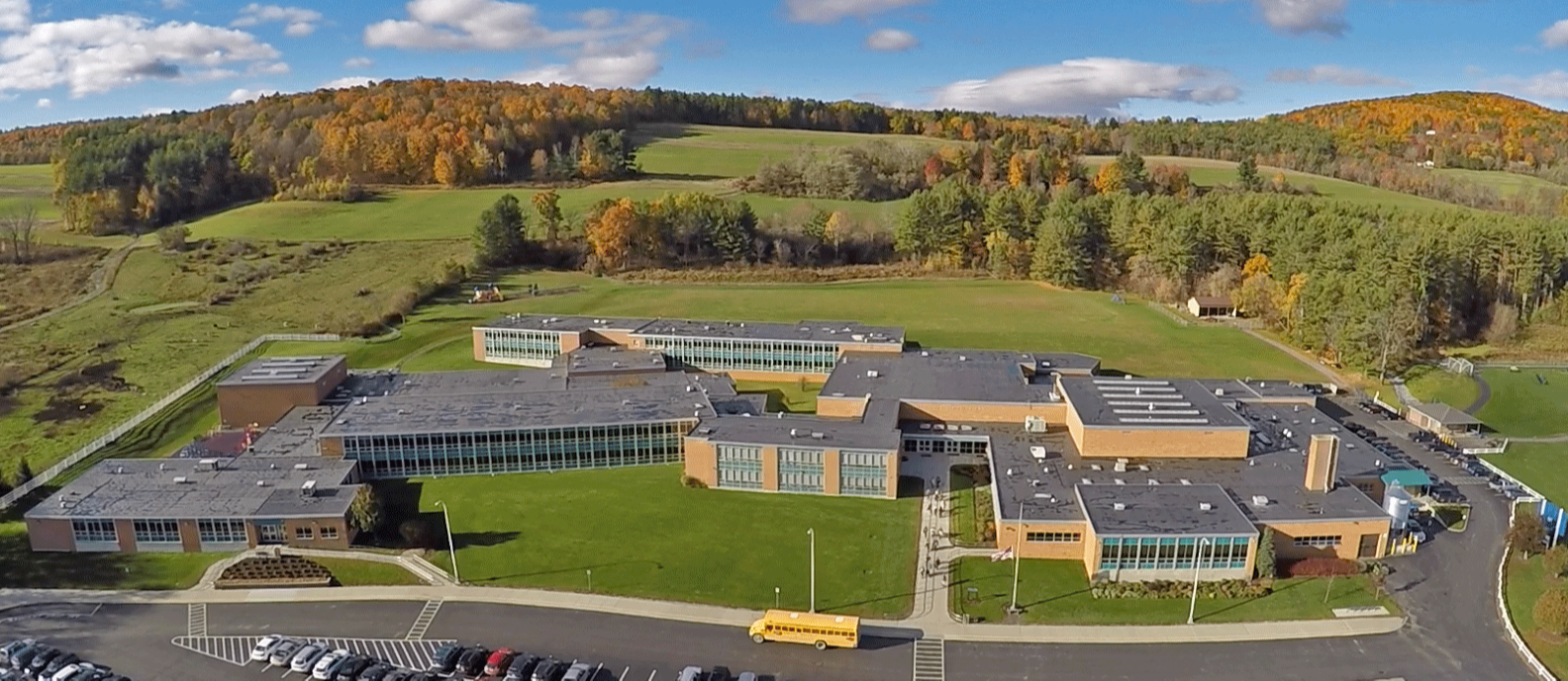 Hoosick Falls CSD campus from a drone
