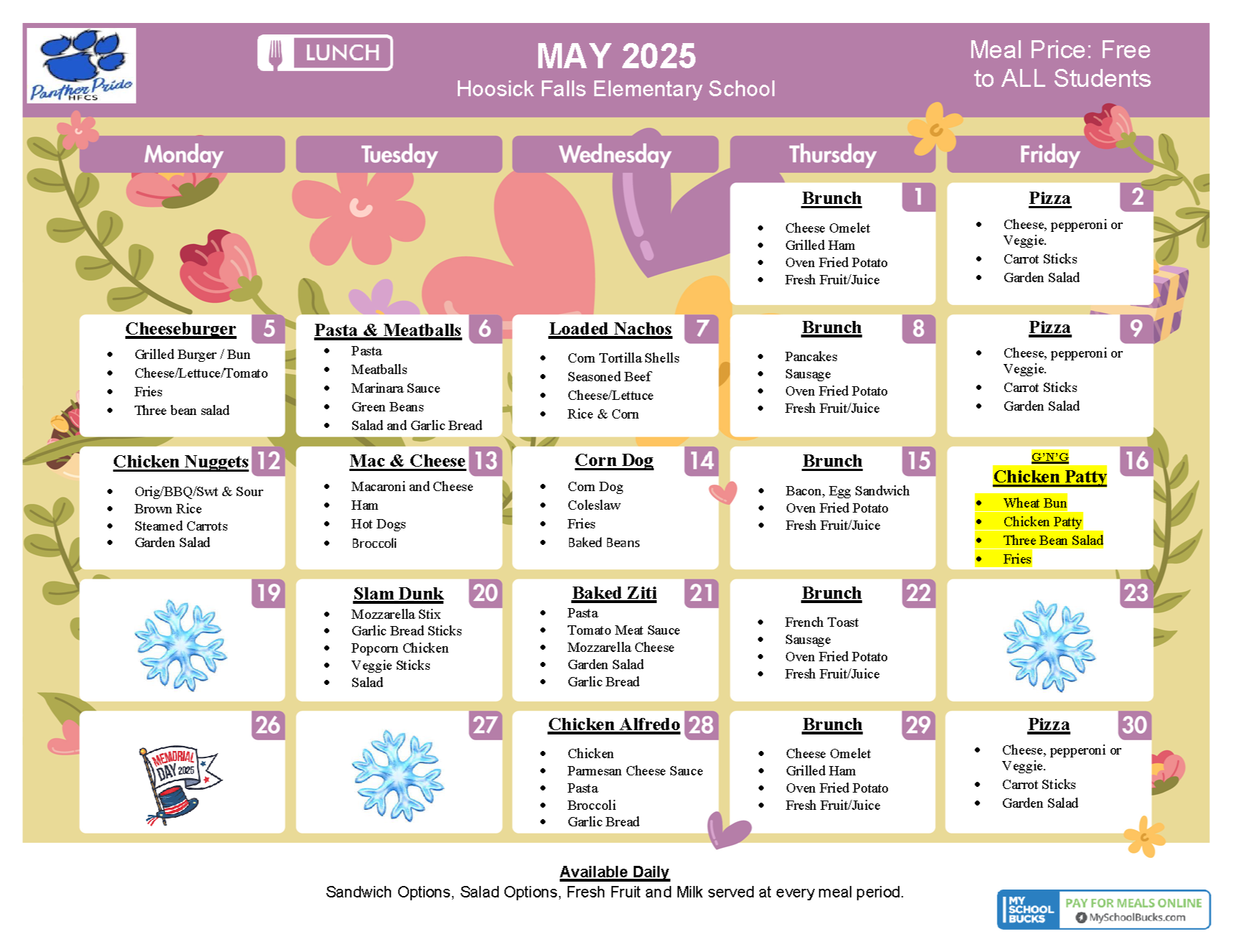 MAY menu es