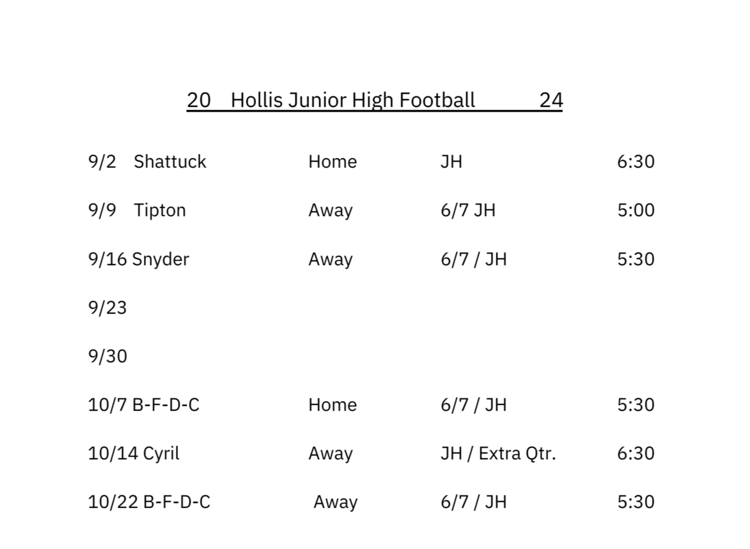 football-hollis-public-schools