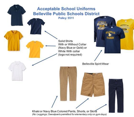 acceptable school Uniforms belleville public schools