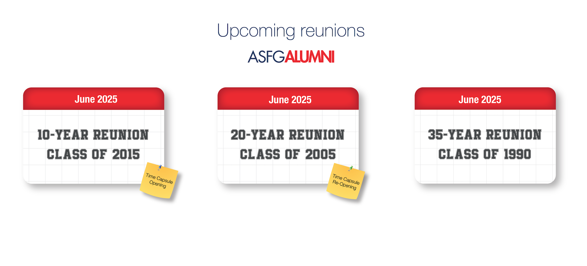 Upcoming Reunions