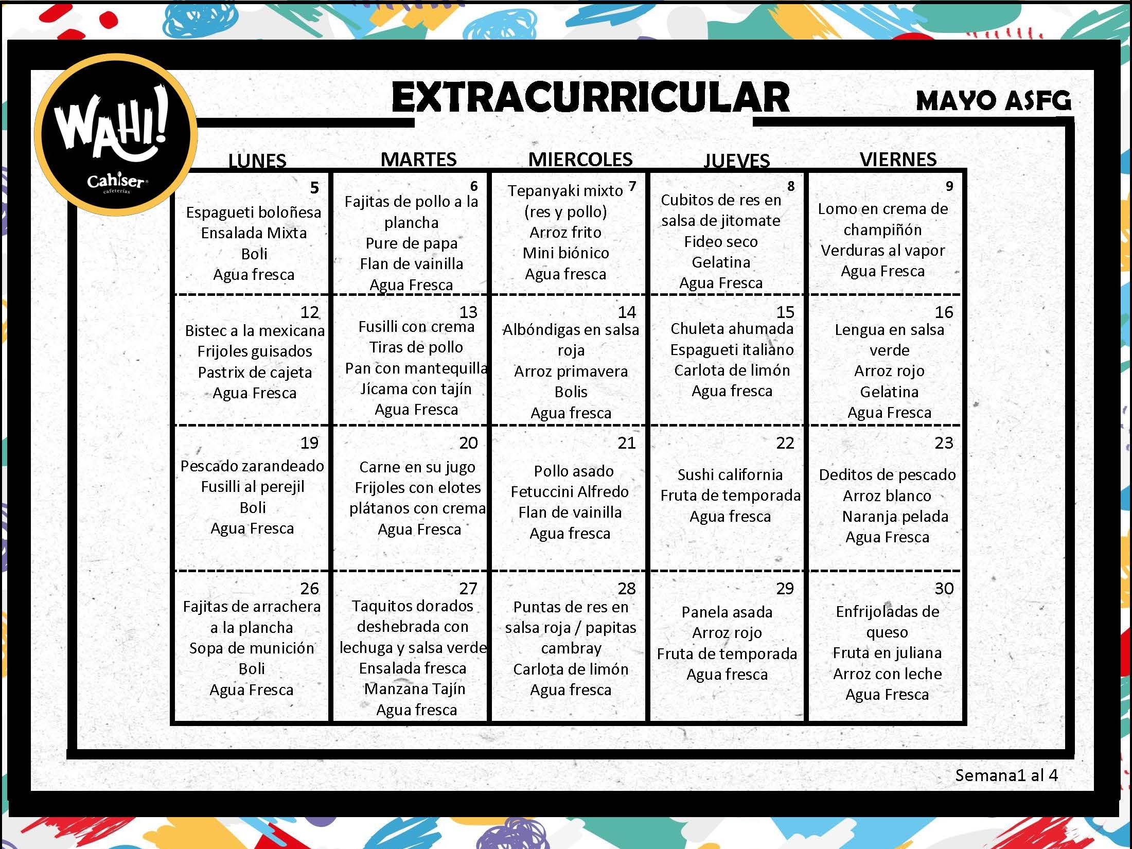 May menu Extra