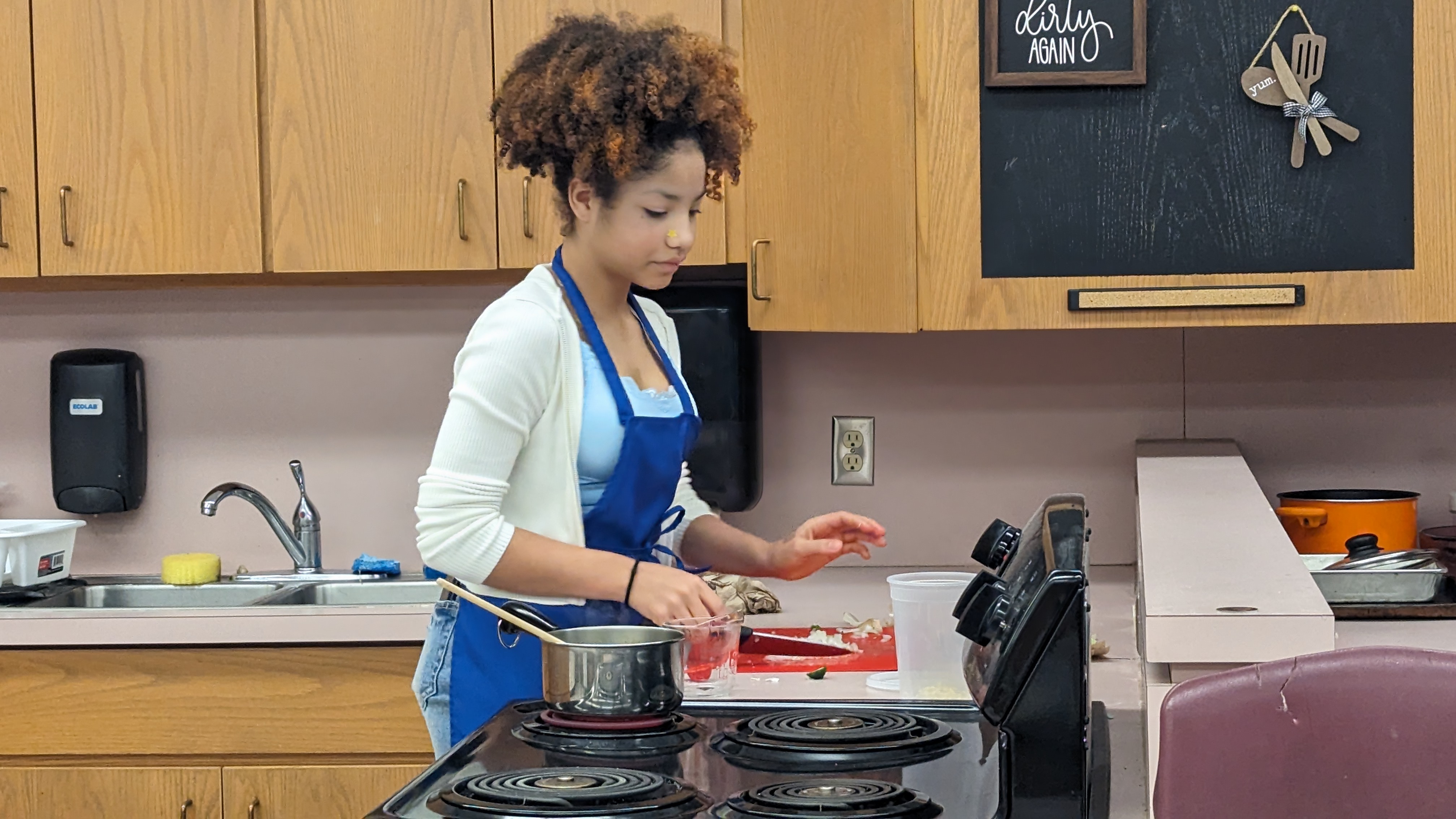 students preparing pickles