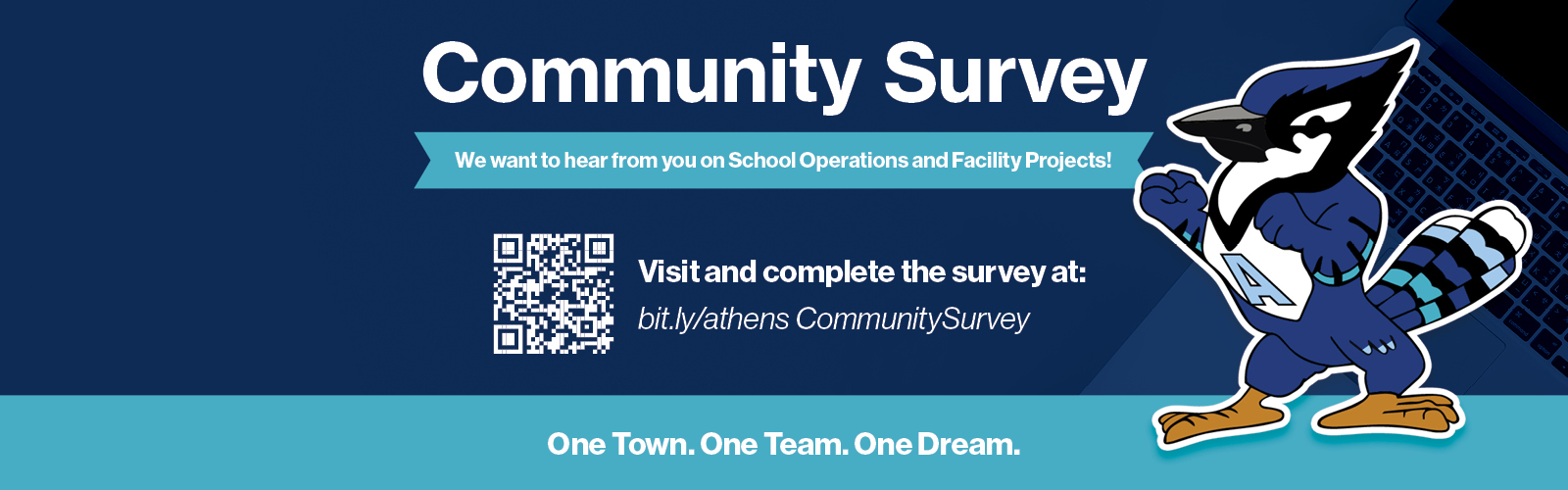 Community Survey - we want to hear from you on school operations and facility projects! visit and complete the survey at bit.ly/athenscommunitysurvey