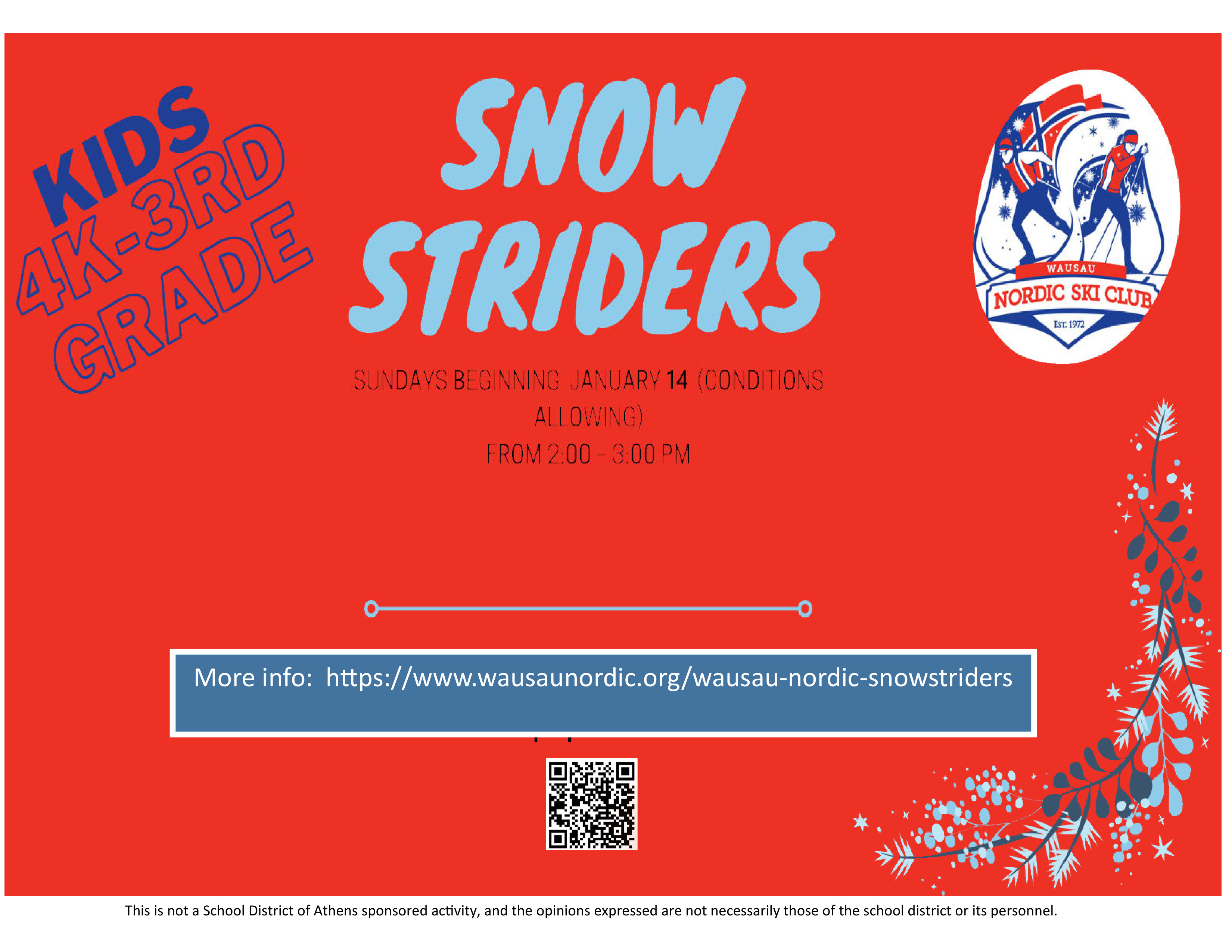 snow striders - kids 4K-3rd grade