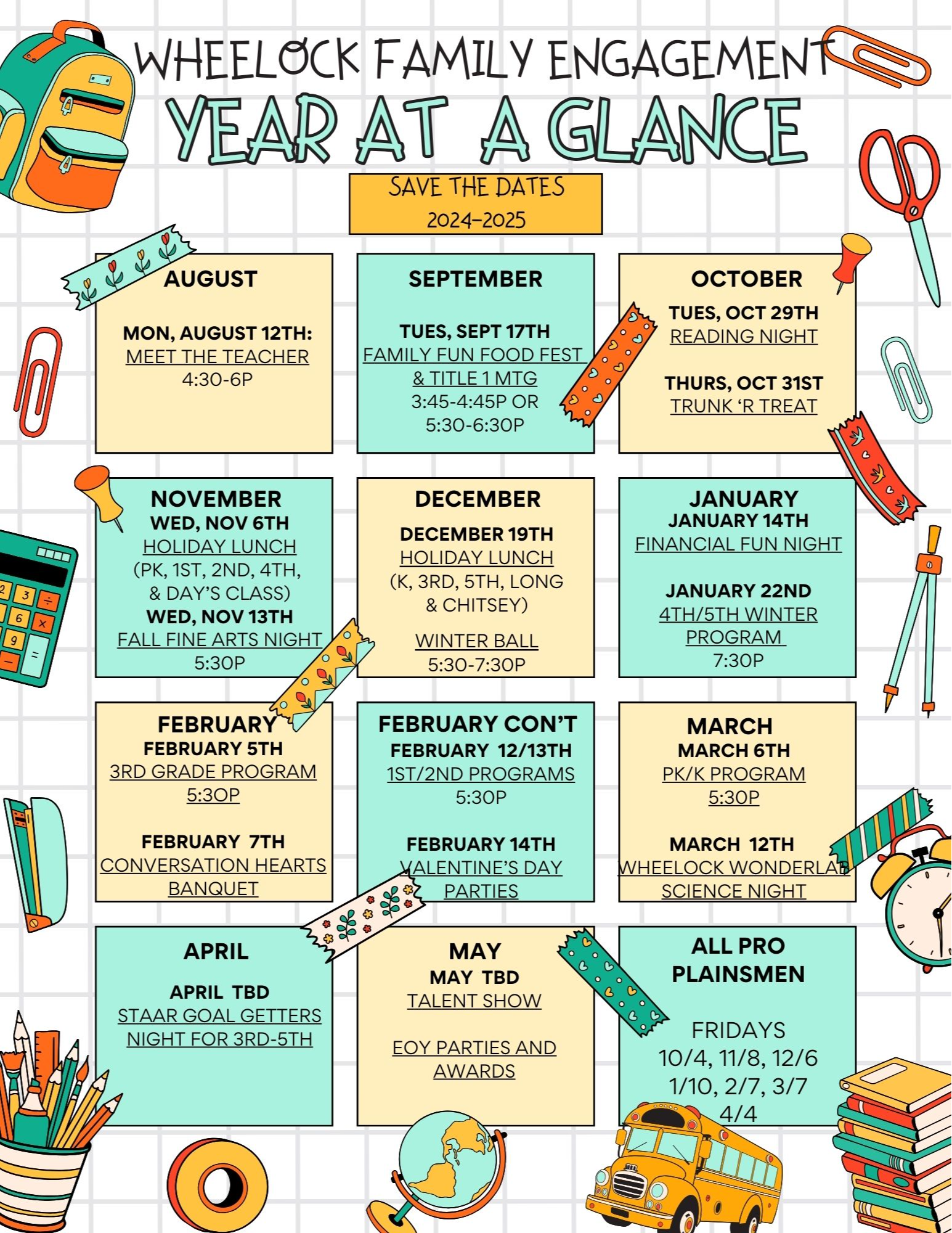 family engagement year at a glance