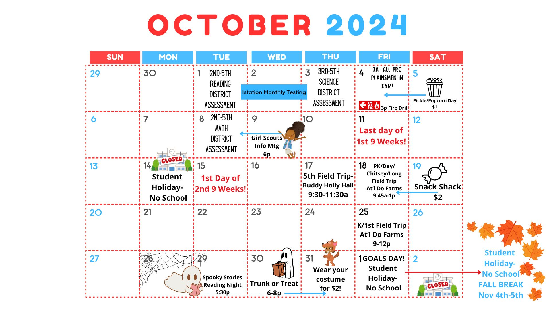 October calendar