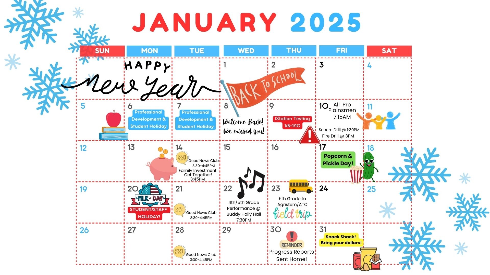 January calendar