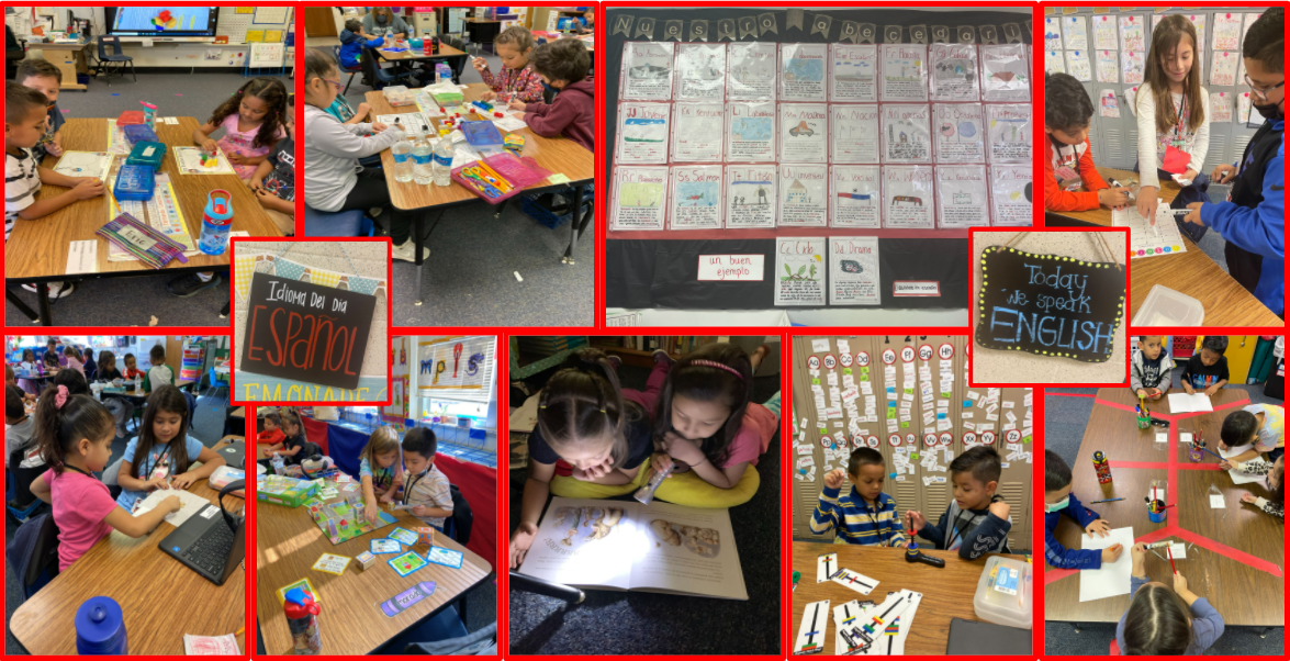 Photo Collage of students learning in the dual-language program