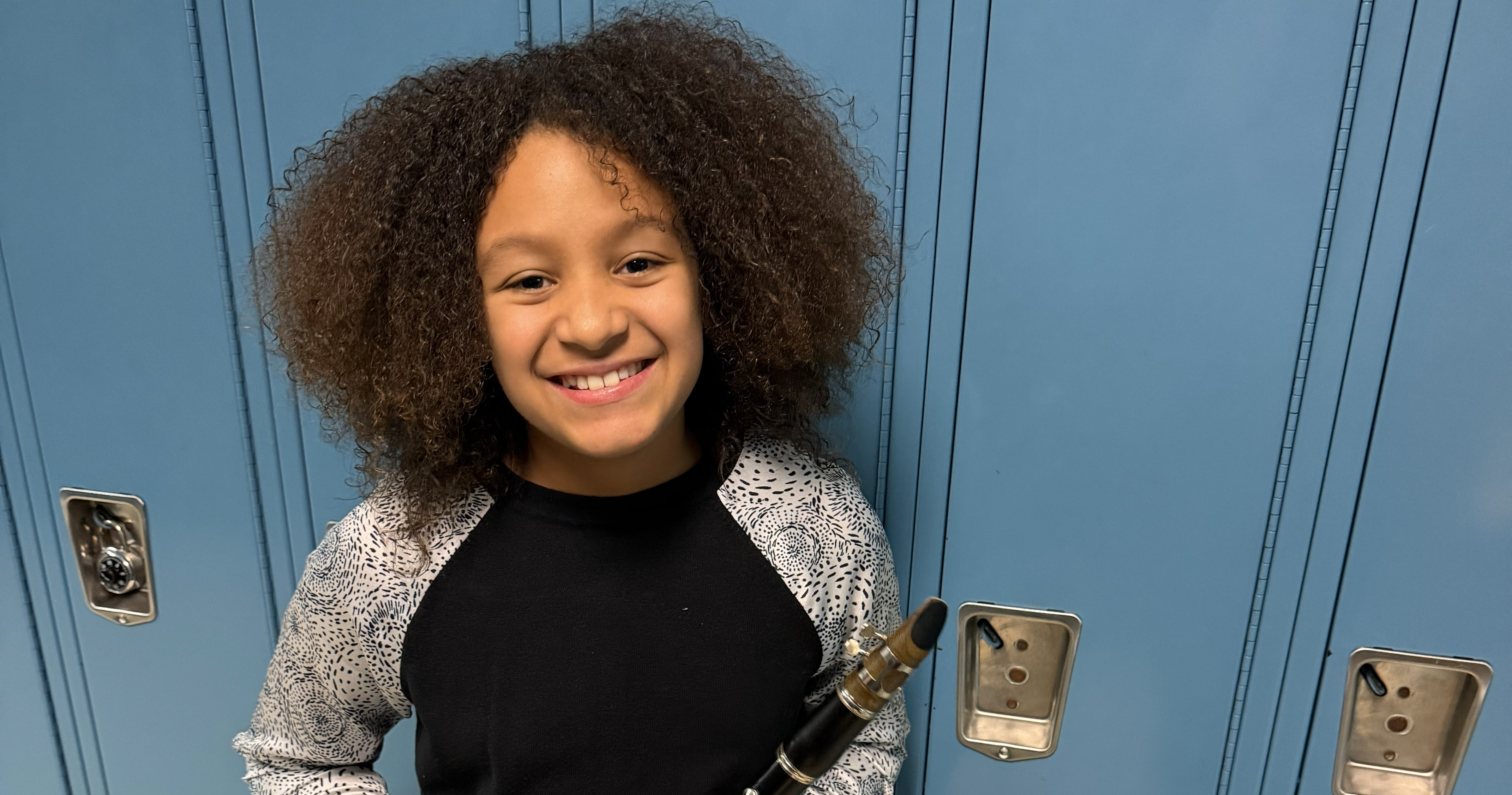 CHES student with clarinet