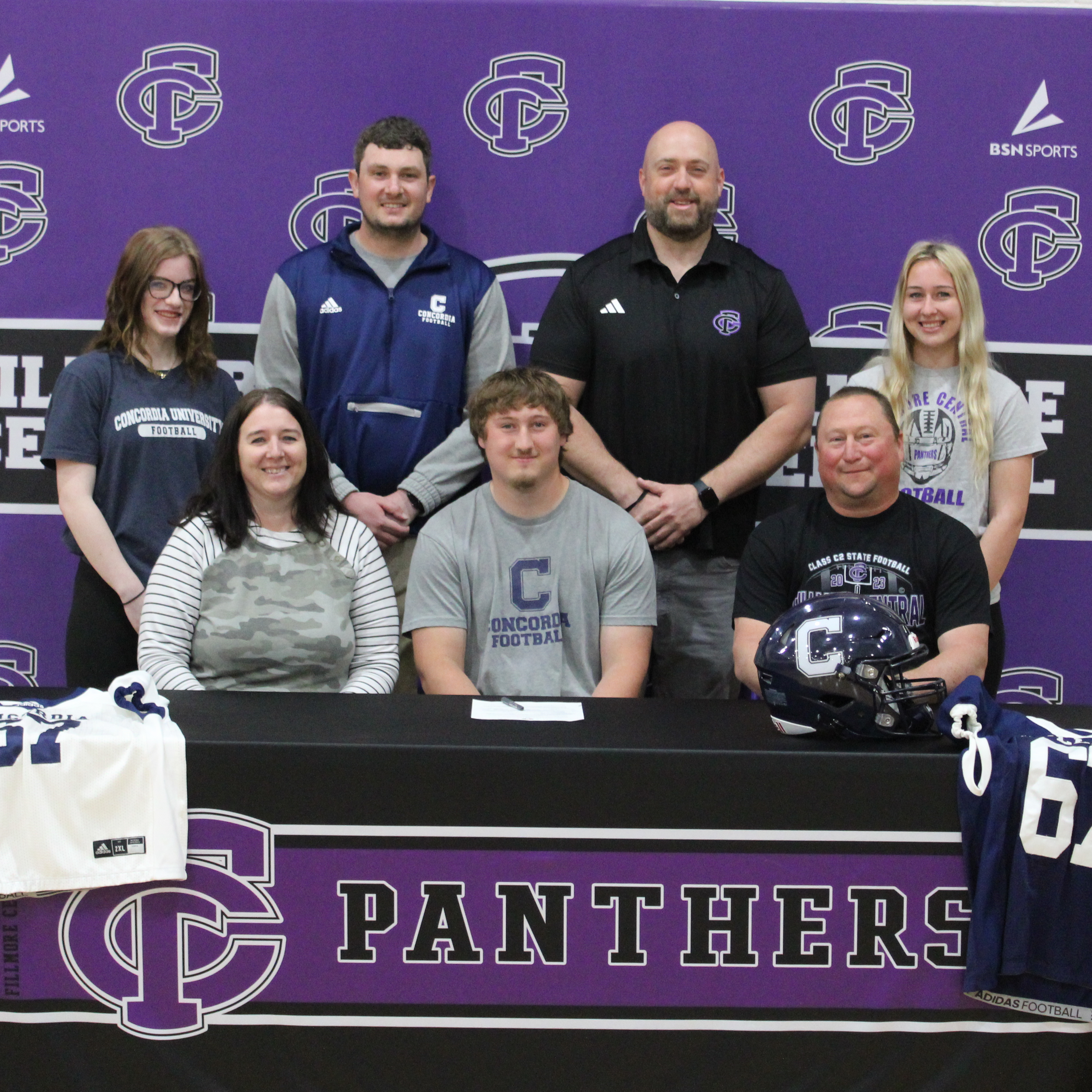 Hunter L. signed his letter of intent to play football at Concordia University in the fall.