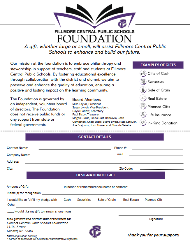 FCPS Foundation Donation Form