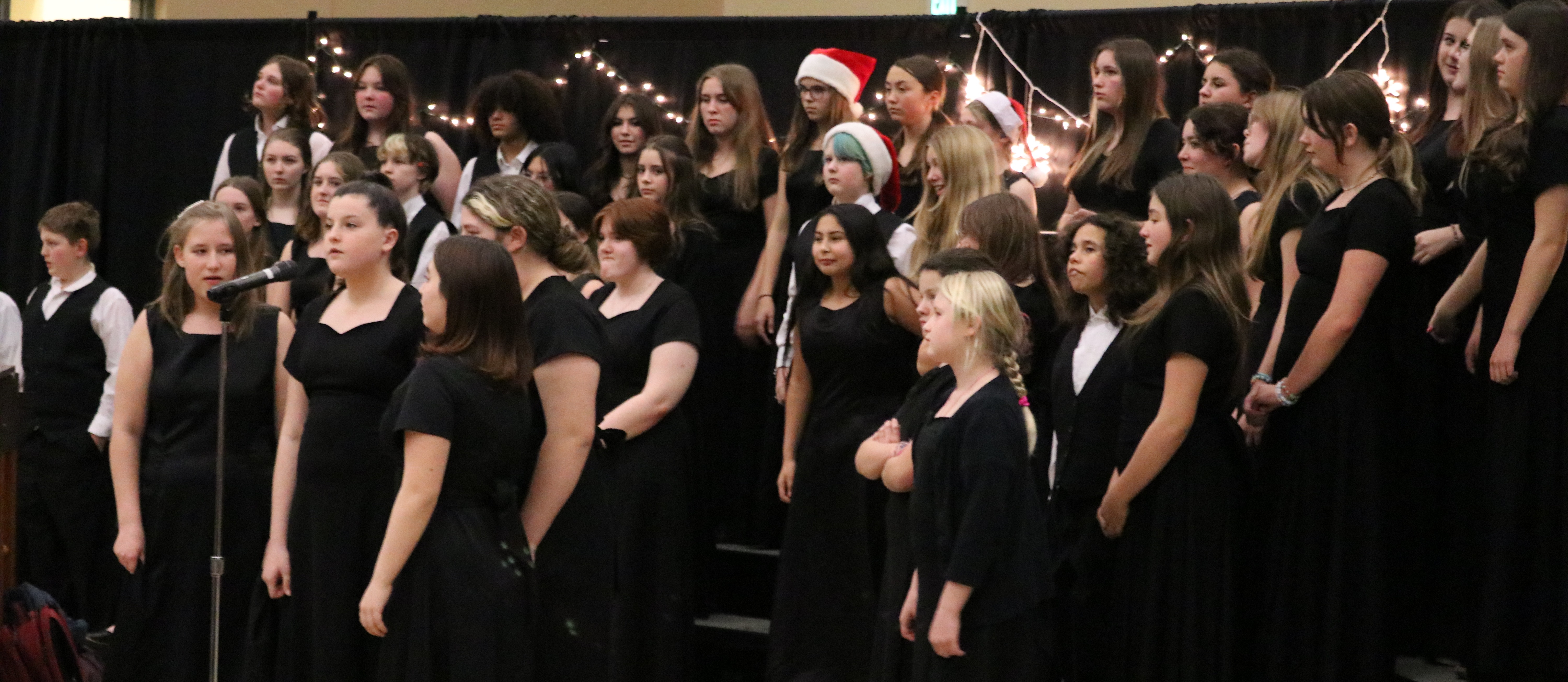 Choir students performing at their winter concert. 
