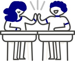 2 students high fiving