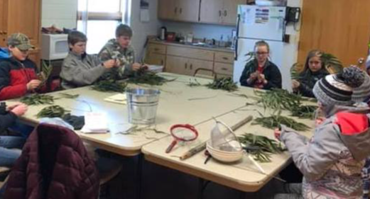 Children doing arts and crafts