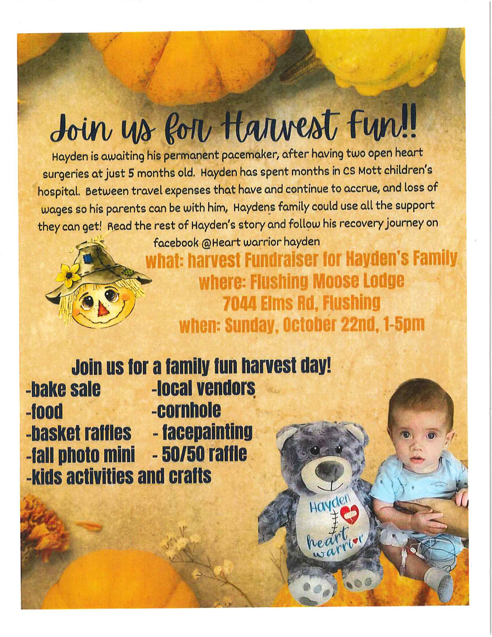 Harvest Fundraiser for Hayden
