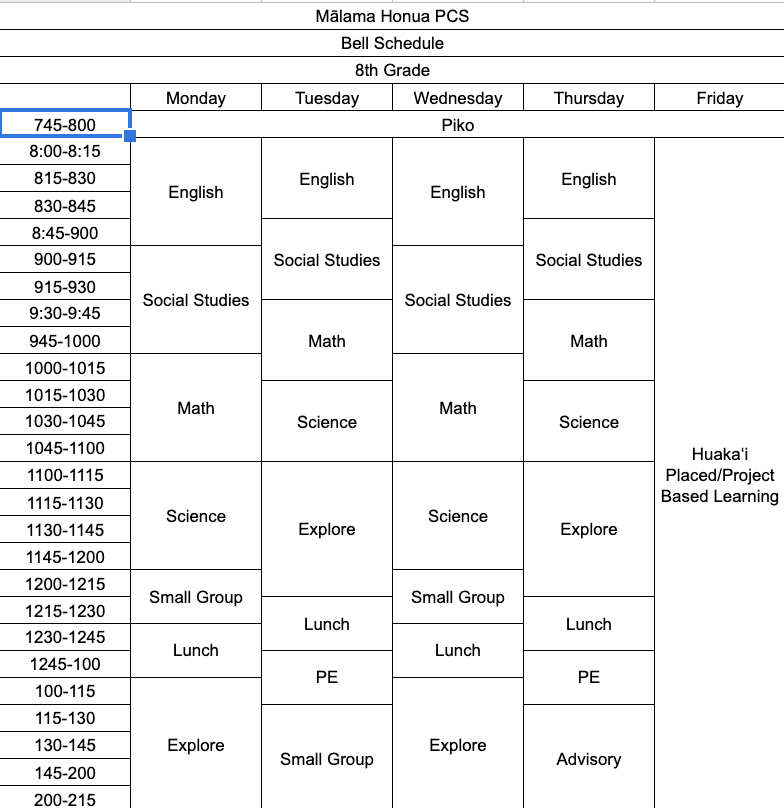 Schedule