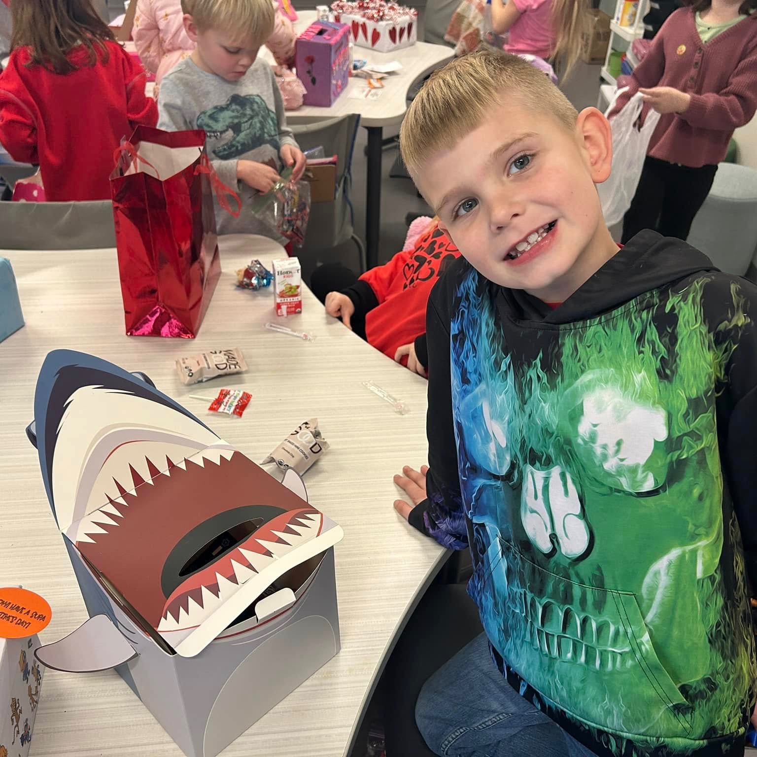 Student with his project