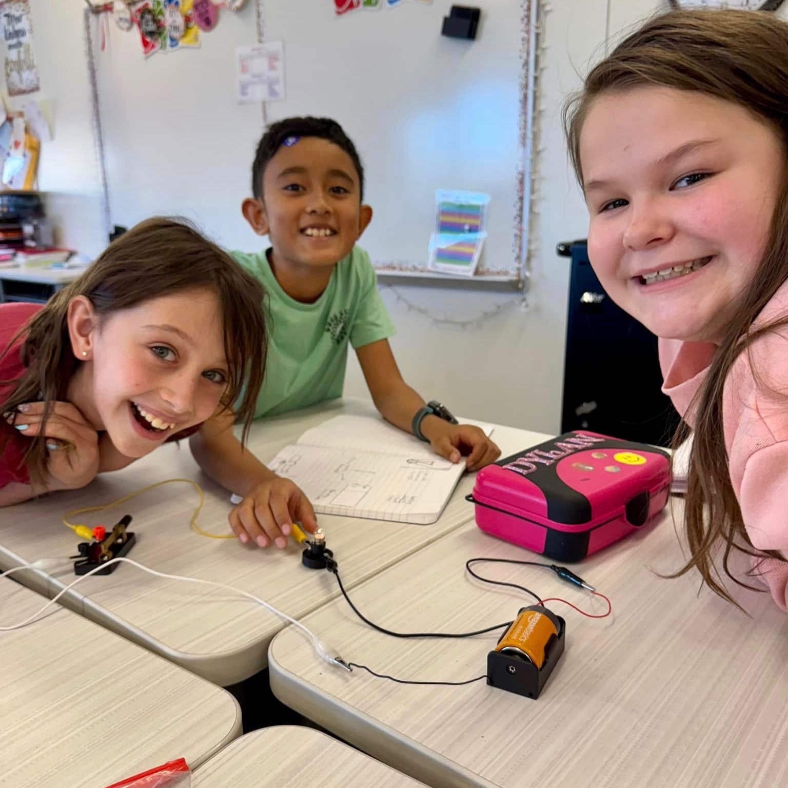 Students with robotics