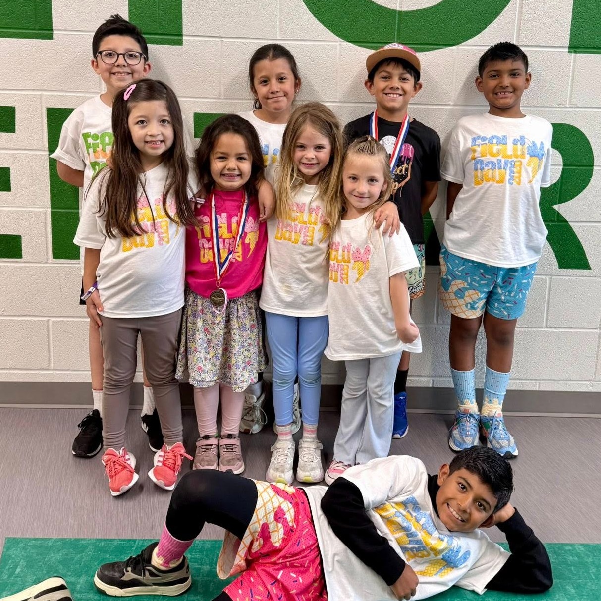 group of students wearing Field Day shirts