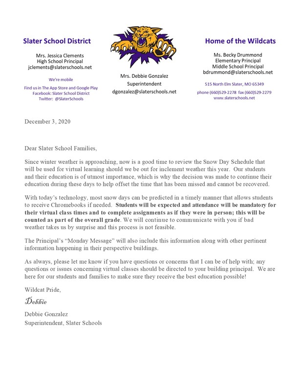 Letter from the superintendent