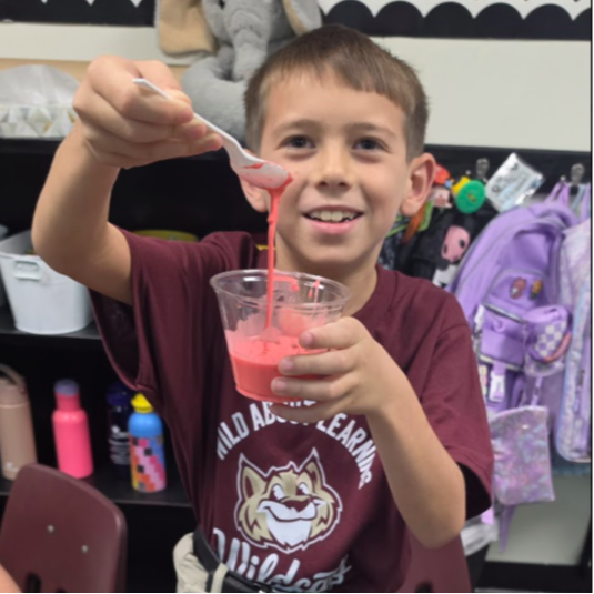 Tatum Hayes & his obleck! Hands on learning is our favorite!